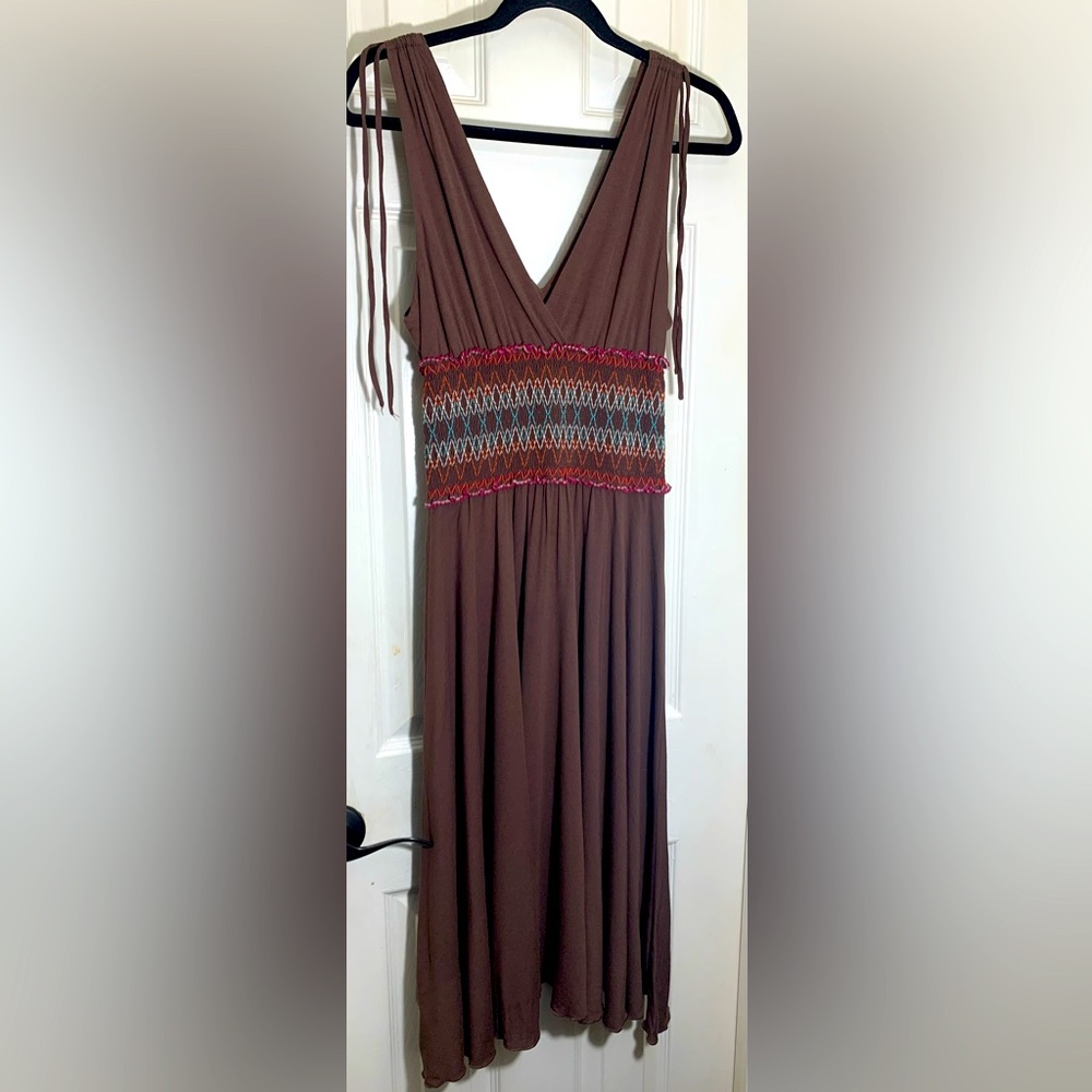 BCBGMAXAZRIA BOHO Sleeveless Flowing Dress.